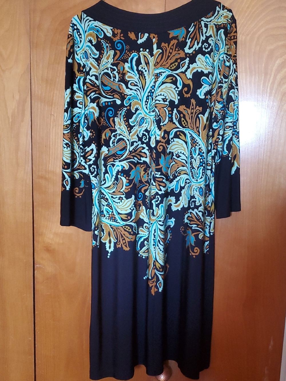 K Jordan Black Dress With Paisley Design Size 14 - Picture 5 of 5